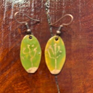 Moss Green succulent Earrings
